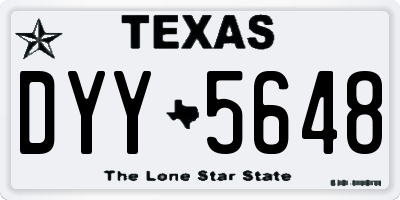 TX license plate DYY5648