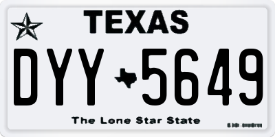 TX license plate DYY5649