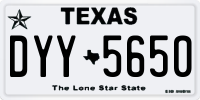 TX license plate DYY5650