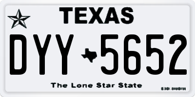TX license plate DYY5652