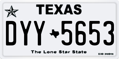 TX license plate DYY5653