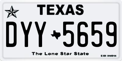 TX license plate DYY5659