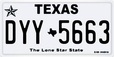 TX license plate DYY5663