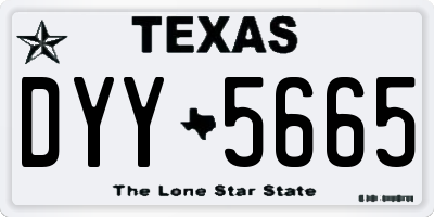 TX license plate DYY5665