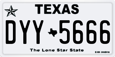 TX license plate DYY5666