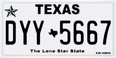 TX license plate DYY5667