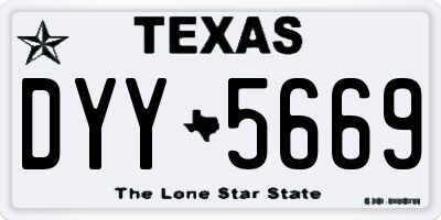TX license plate DYY5669
