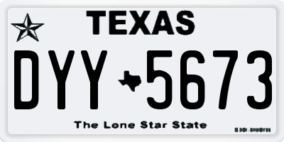 TX license plate DYY5673