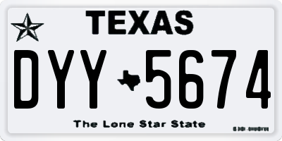 TX license plate DYY5674