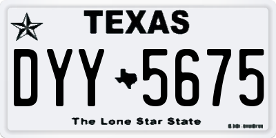 TX license plate DYY5675