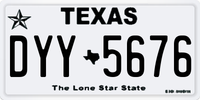 TX license plate DYY5676