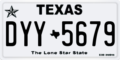 TX license plate DYY5679