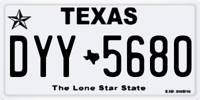 TX license plate DYY5680