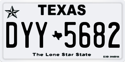 TX license plate DYY5682