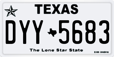 TX license plate DYY5683