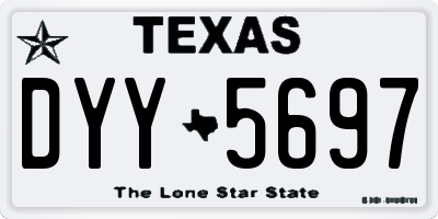 TX license plate DYY5697