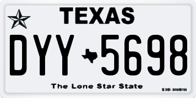 TX license plate DYY5698