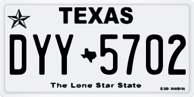 TX license plate DYY5702