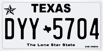 TX license plate DYY5704
