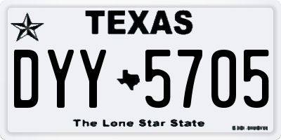 TX license plate DYY5705
