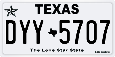 TX license plate DYY5707