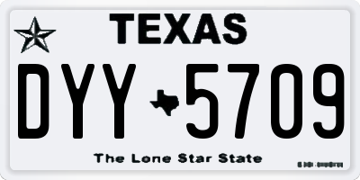 TX license plate DYY5709