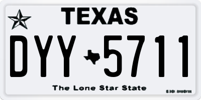 TX license plate DYY5711
