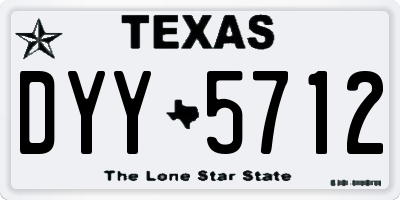 TX license plate DYY5712