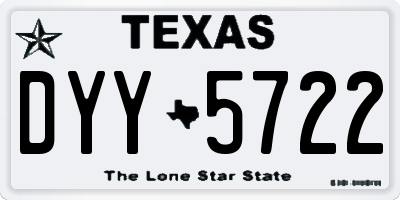TX license plate DYY5722