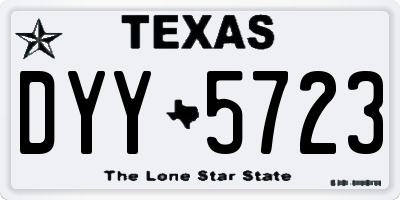 TX license plate DYY5723