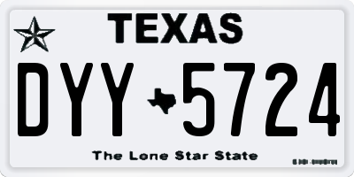 TX license plate DYY5724