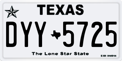 TX license plate DYY5725