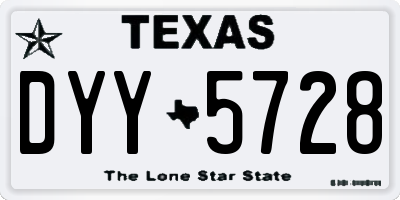 TX license plate DYY5728