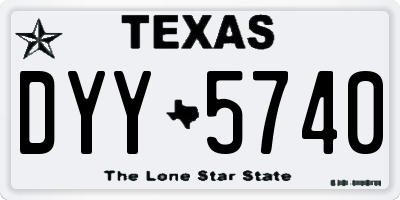 TX license plate DYY5740