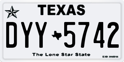 TX license plate DYY5742