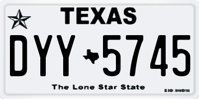 TX license plate DYY5745