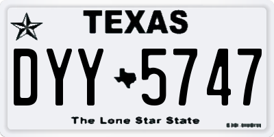 TX license plate DYY5747