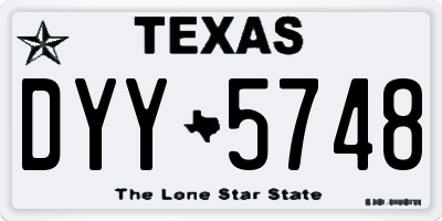 TX license plate DYY5748