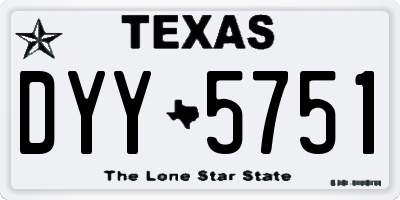 TX license plate DYY5751