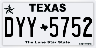 TX license plate DYY5752