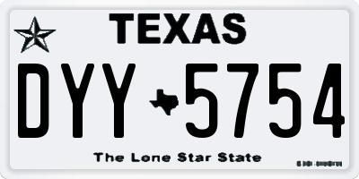 TX license plate DYY5754