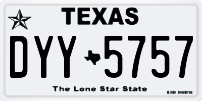 TX license plate DYY5757