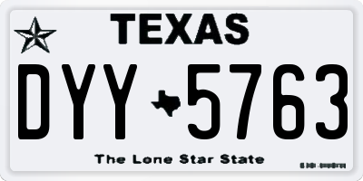 TX license plate DYY5763
