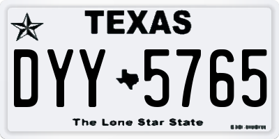 TX license plate DYY5765
