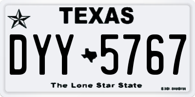 TX license plate DYY5767