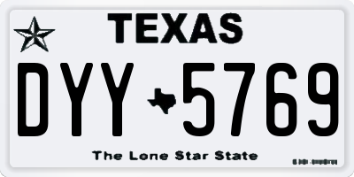 TX license plate DYY5769