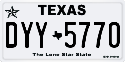 TX license plate DYY5770