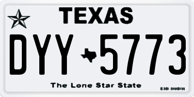 TX license plate DYY5773