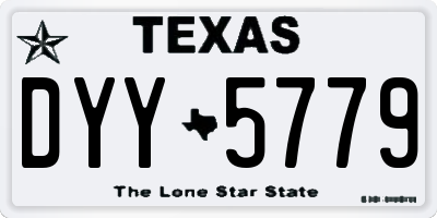 TX license plate DYY5779