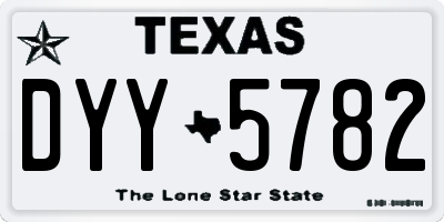 TX license plate DYY5782
